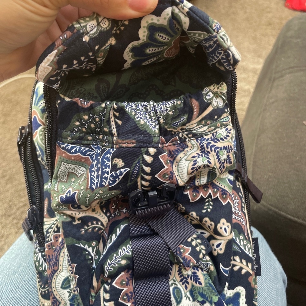 Vera Bradley Utility Sling Backpack Java Navy Camo Bag - Picture 5 of 8